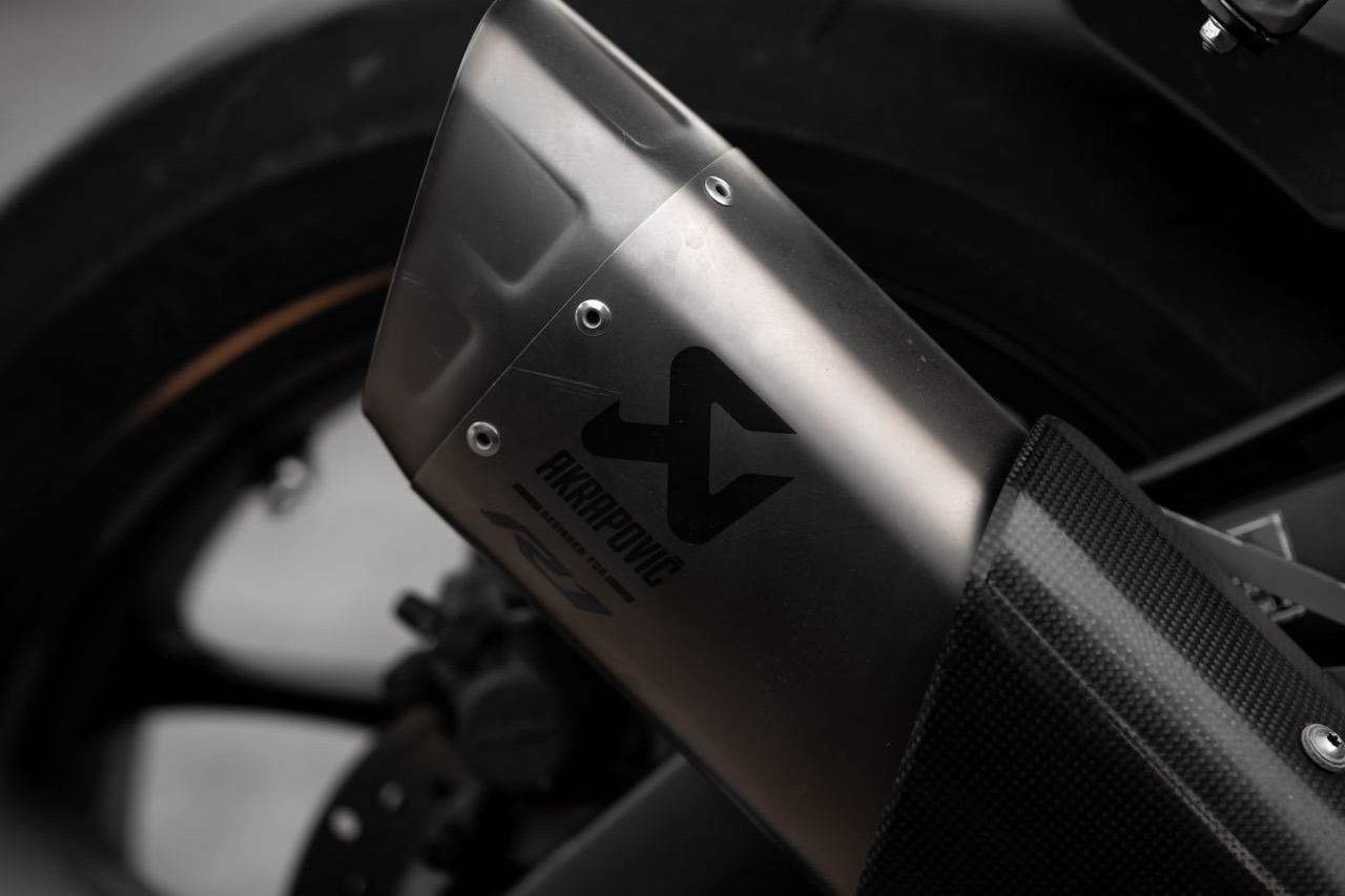Exhaust system photographed from below